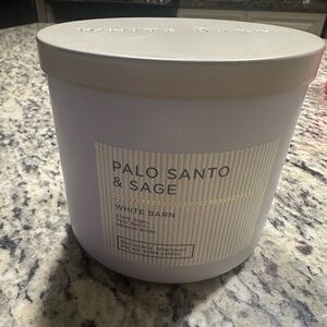 Bath & Body Works White Barn Palo Santo & Sage 3 wick candle
